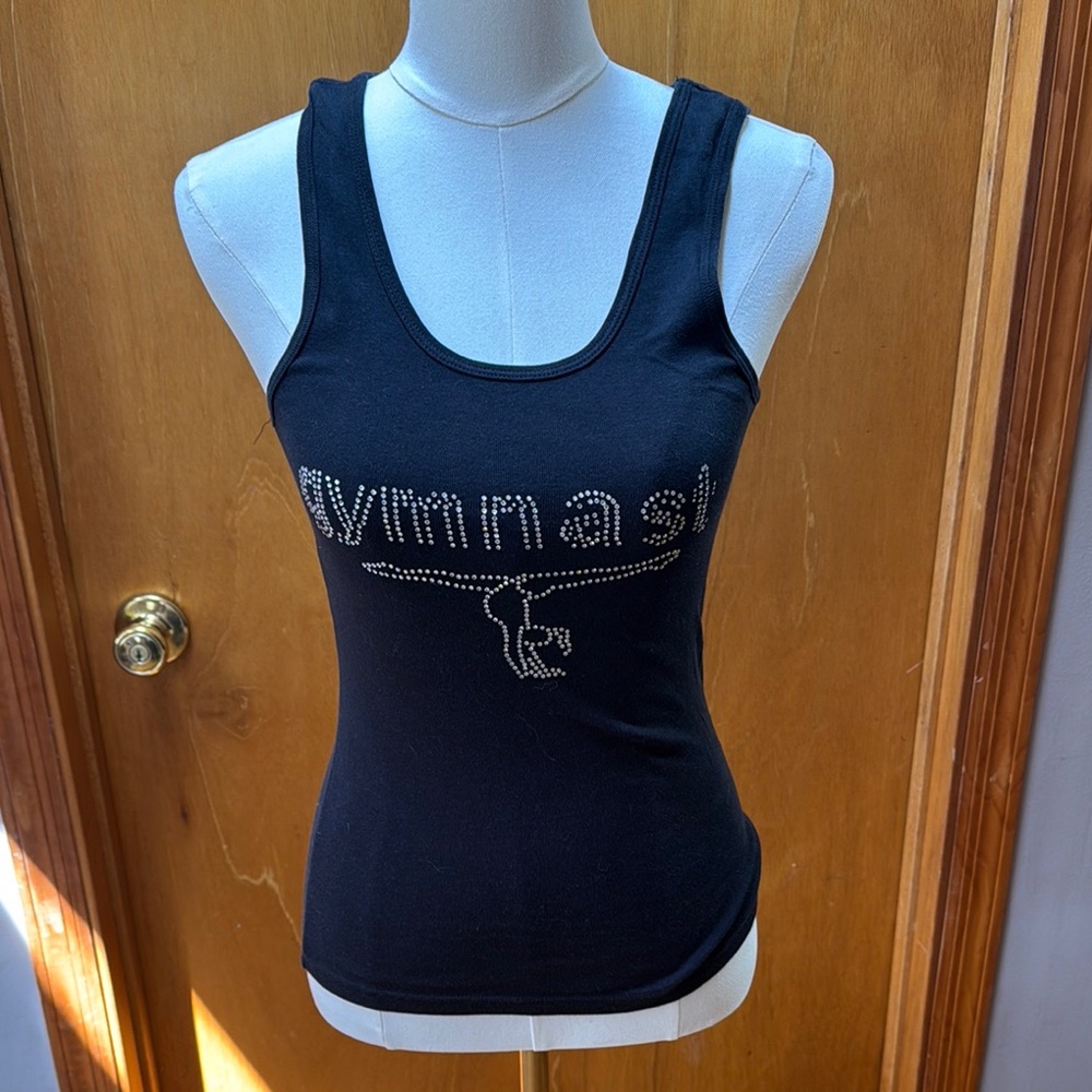 Bella embellished black tank top. Size M